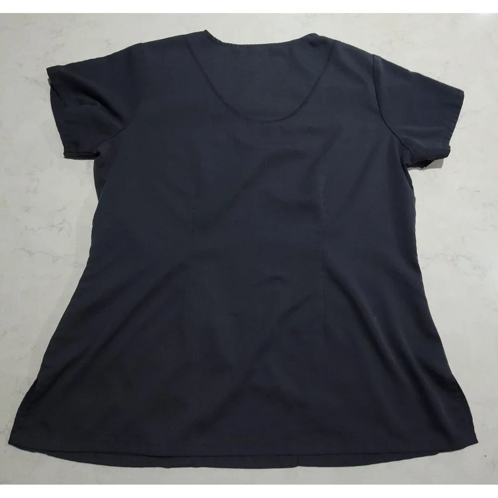Grey’s Anatomy Scrubs By Barco V-Neck Top Charcoal Gray Woman's Size Large NWOT - Picture 2 of 10